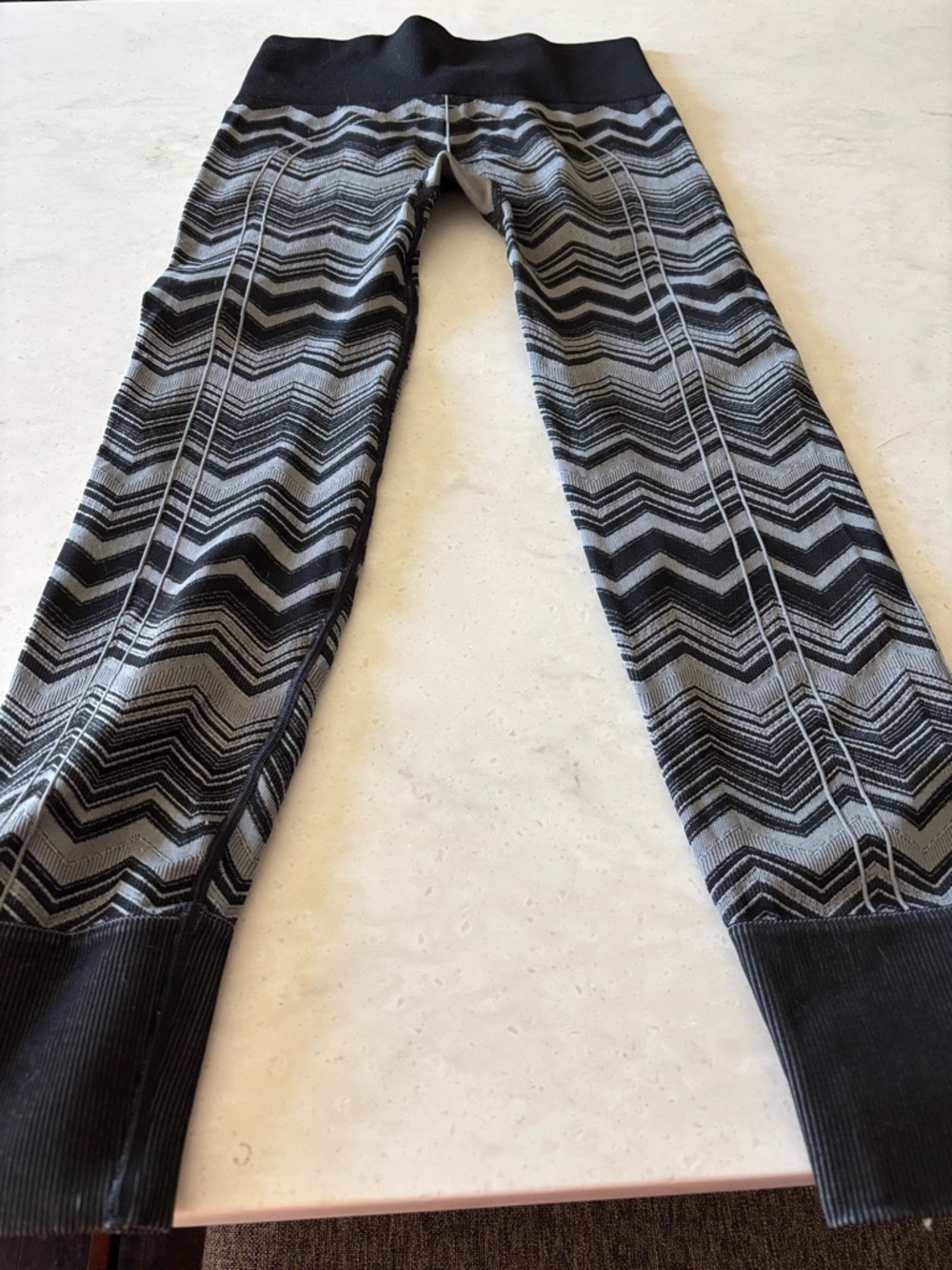 lululemon athletica Black & Gray Chevron Leggings